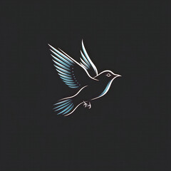 Minimalist Image Of Bird In Flight Logo. Generative AI