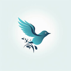Obraz premium Minimalistic Image Of Bird In Flight Spa Logo. Generative AI