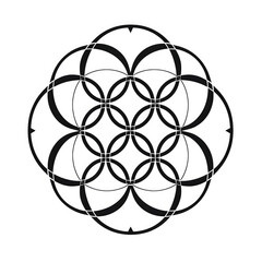 Symmetrical Pattern Of Interconnected Circles Logo. Generative AI