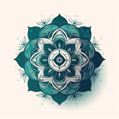 Circular Mandala Design With Intricate Patterns Spa Logo. Generative AI