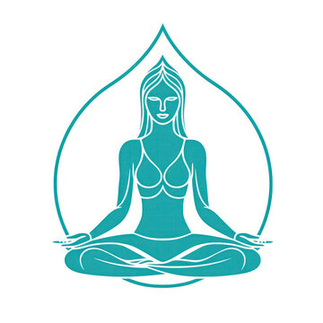 Simple Outline Of Person In Yoga Pose Spa Logo. Generative AI