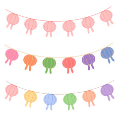 Lantern decoration illustration. Buddhist event decorations.