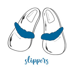 The slipper icon. Simple linear vector illustration on a white background.