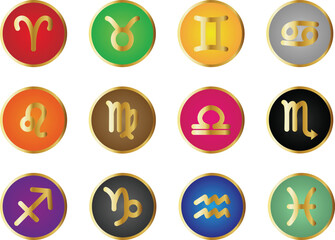 Zodiac signs vector image. astrology symbol