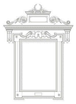 recommend clip art: Classical vector frame in the technique of engraving