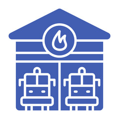 Obraz premium Firefighter Garage Icon