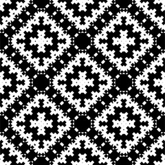 Fototapeta premium Seamless repeating pattern. Black and white pattern for web page, textures, card, poster, fabric, textile.