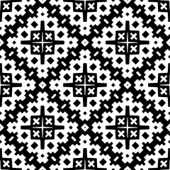 Seamless repeating pattern.  Black and white pattern for web page, textures, card, poster, fabric, textile.