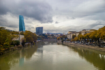 A view on Kura or Mtkvari river in Tbilisi