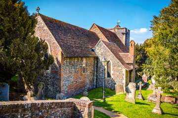 St Martin's Church in Canterbury, the first church founded in England. - 598257913