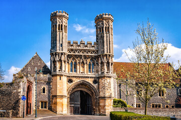 Gate of St Augustine's Abbey in Canterbury, England. Abbey was founded in 598.