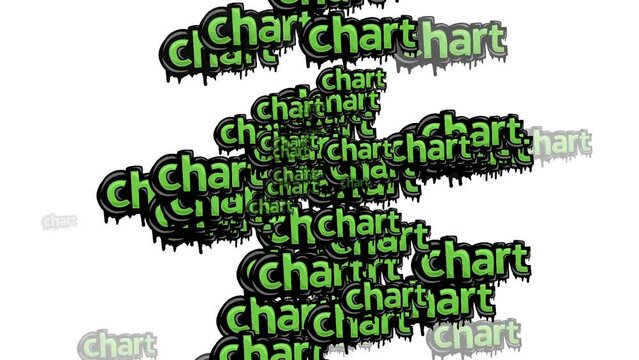 animated video scattered with the words CHART on a white background	