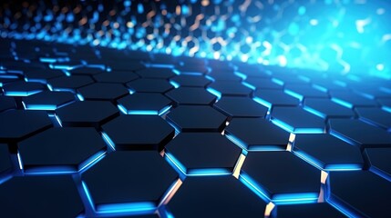 Naklejka premium Abstract technological hexagonal background digital Technology Network Background Illustration Futuristic point wave.