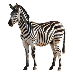 zebra full body isolated on white