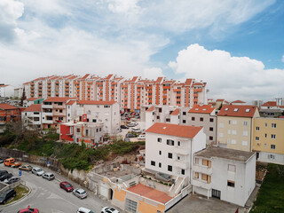 Beautiful cityscape with red tiled roofs of Split City, Croatia.