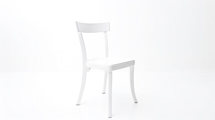 白い部屋の中央に白い椅子　Generative AI