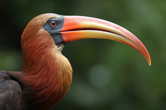 A bird with a long curved bea