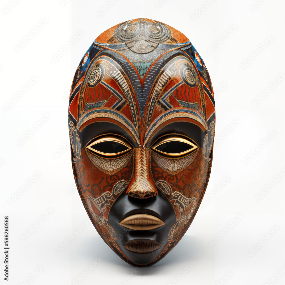 Wall mural African ancient, wooden mask