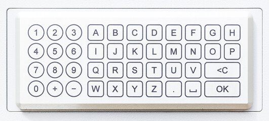 an alphanumeric metallic computer keyboard 