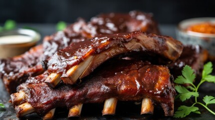 Different types of Ribs ready to eat