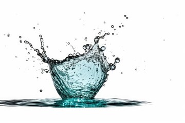 water splash on a clean and minimalistic white background. Generative AI Generative AI