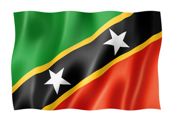 Saint Kitts And Nevis flag isolated on white