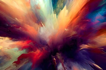 Fototapeta premium An explosive burst of colors on canvas