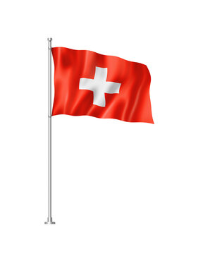 Swiss flag isolated on white