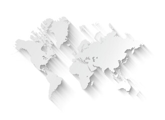 White world map illustration on a transparent background - 598263529