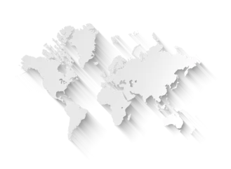 Fotobehang White world map illustration on a transparent background © daboost