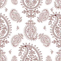 traditional seamless Indian ornament vector paisley pattern