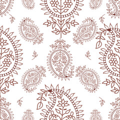 traditional seamless Indian ornament vector paisley pattern