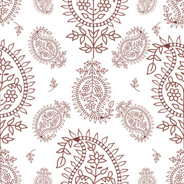 traditional seamless Indian ornament vector paisley pattern
