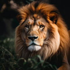 Obraz premium Moment capture of lion hunting