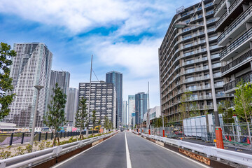 晴海五丁目で再開発が進む選手村跡地の整備（東京都中央区）