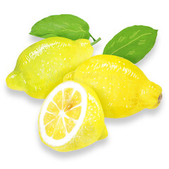 みずみずしいレモンのイラスト