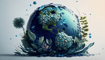 Earth day. Invest in our planet Saving water and world environmental protection concept.