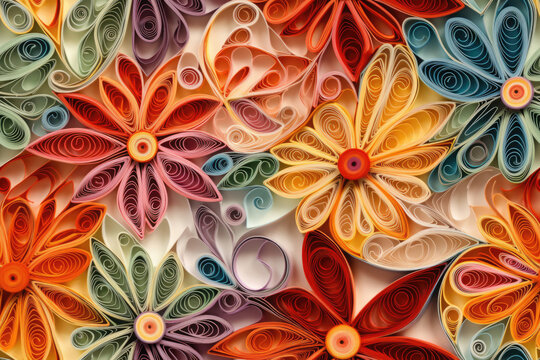 Nahtloses wiederholendes Muster - Papier Blumen HIntergrund