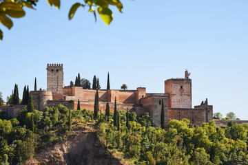 Alhambra of Granada seen from the Albaicín Spain