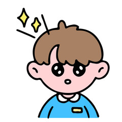 A little cute boy pleading, isolated on a background vector illustration.