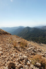 The panorama from Tahtali mountain, Antalya provence, Turkey	