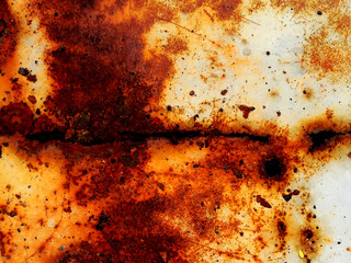rusty iron. Fatal oxidation of metals. Rust closeup. The metal is rusted. Corrosive rust. Repeatedly exposed rusty perforations. Can be used as a basemap. Rusty texture as background for panorama.