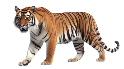 Fototapeta na wymiar Tiger isolated on transparent background created with generative AI technology