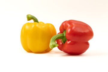 Red and yellow peppers.