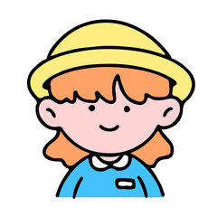 A little cute girl  smiling, isolated on a background vector illustration.