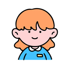 A little cute girl  smiling, isolated on a background vector illustration.