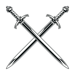 Medieval Crossed Swords Vector - 598270328