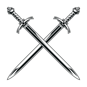 Medieval Crossed Swords Vector