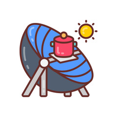 Solar Cooker icon in vector. Illustration