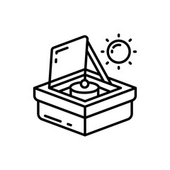 Solar Oven icon in vector. Illustration
